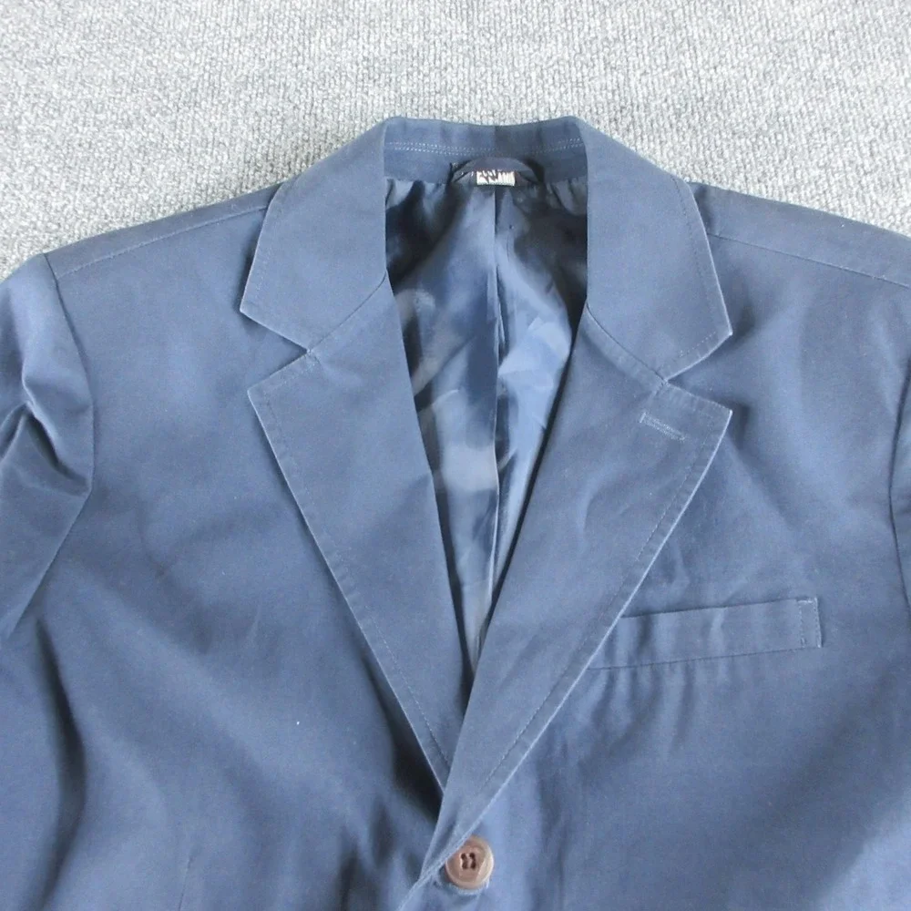 L.L. Bean Blazer Mens 42 Blue Cotton Sport Coat 3 Button Utility Jacket